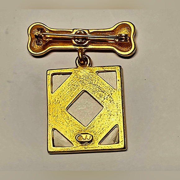 NWT JJ Artifacts gold bone, drop picture frame for your dog brooch, dog lovers - Picture 2 of 6